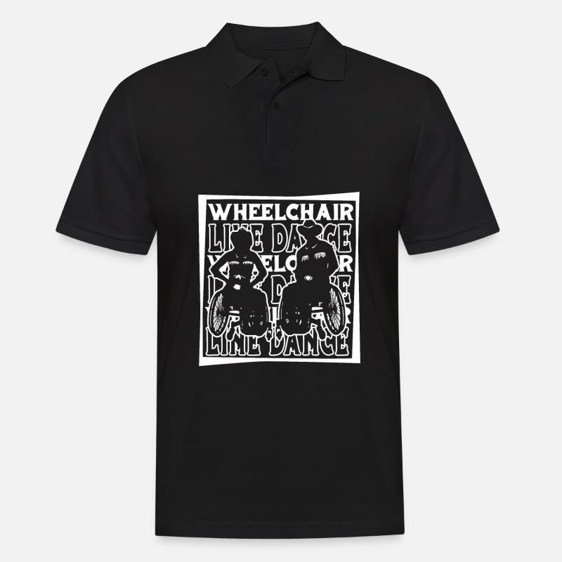 Line Dance Rollstuhl - Männer Poloshirt - Schwarz