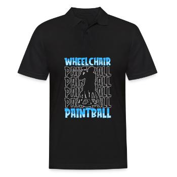 Paintball Rollstuhl - Männer Poloshirt - Schwarz - Vorne - Kai (181cm)