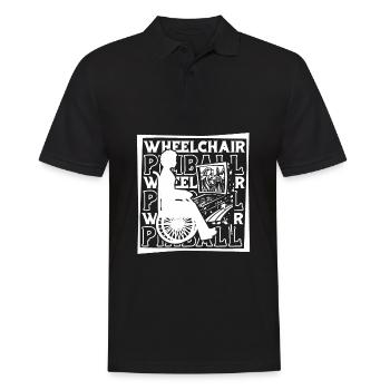 Pinball Rollstuhl - Männer Poloshirt - Schwarz - Vorne - Kai (181cm)