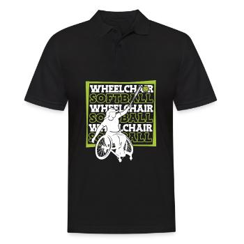 Softball Wheelchair - Men's Polo Shirt - black - Front - Kai (181cm)