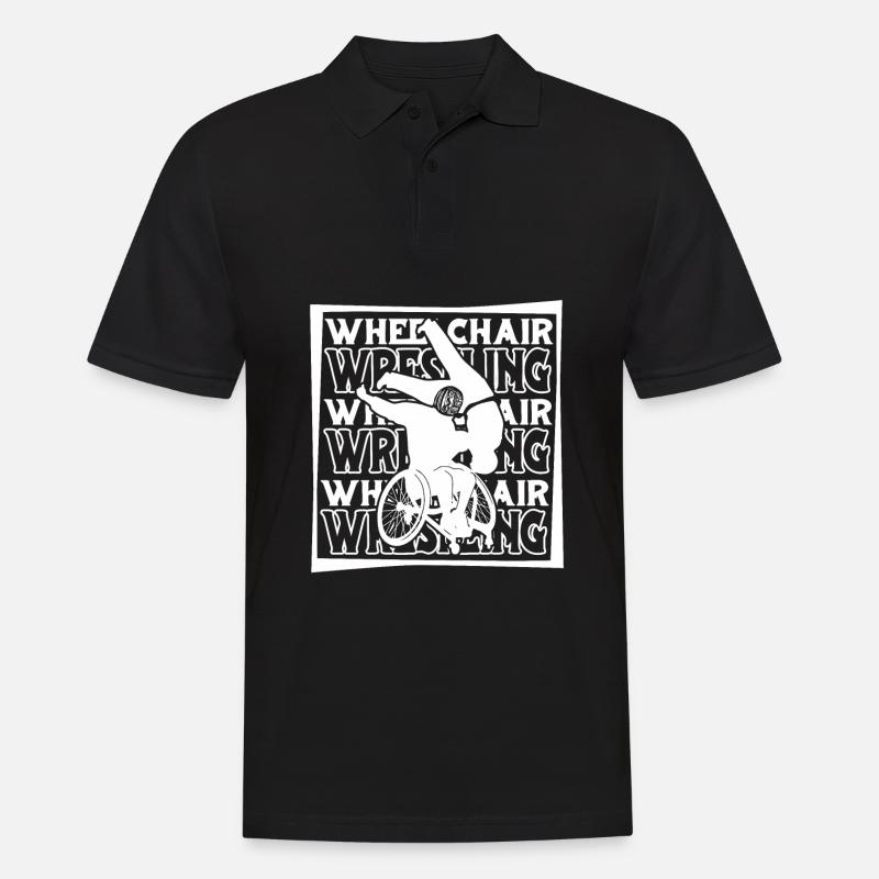 Wrestling Wrestler Rollstuhl - Männer Poloshirt - Schwarz