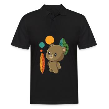 Bear Brown Bear Cute - Men's Polo Shirt - black - Front - Kai (181cm)