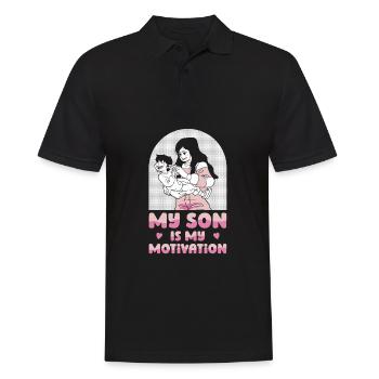 Mom Mutter Sohn - Männer Poloshirt - Schwarz - Vorne - Kai (181cm)