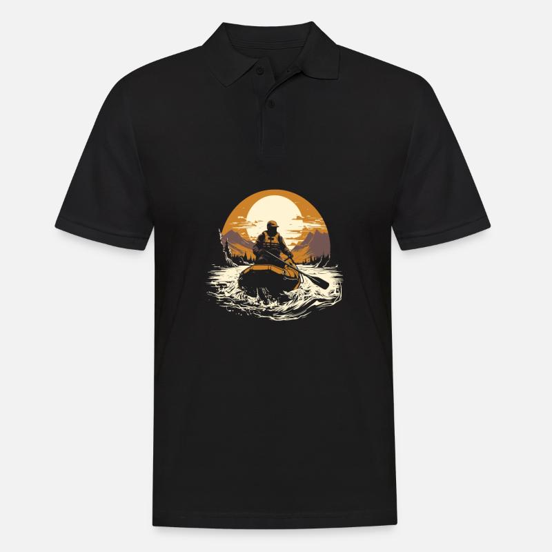 Rafting Sonne - Männer Poloshirt - Schwarz