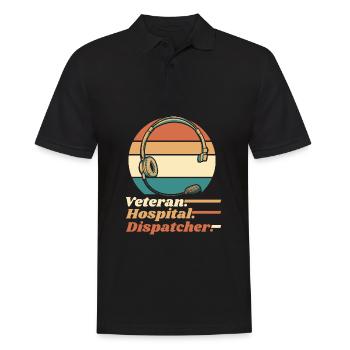 Notruf Leitstelle Einsatzzentrale - Männer Poloshirt - Schwarz - Vorne - Kai (181cm)
