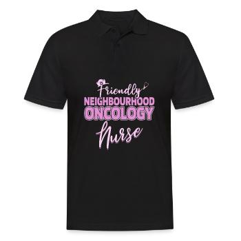 Krankenschwester Freundlich - Männer Poloshirt - Schwarz - Vorne - Kai (181cm)
