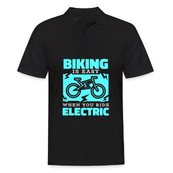 Balade en vélo électrique E Bike - Polo Homme - noir - Devant - Kai (181cm)