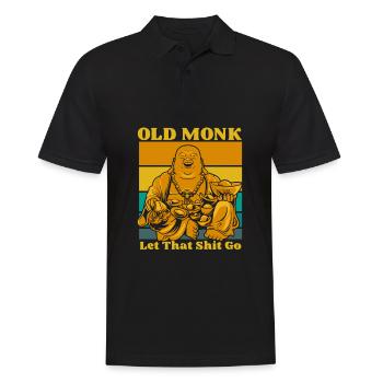 Buddha Buddhist Buddha Lass Den Scheiß Los - Männer Poloshirt - Schwarz - Vorne - Kai (181cm)