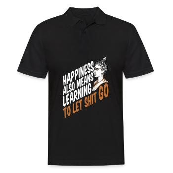 Bouddha Humour bouddhiste Bouddha Lâcher prise de la merde - Polo Homme - noir - Devant - Kai (181cm)