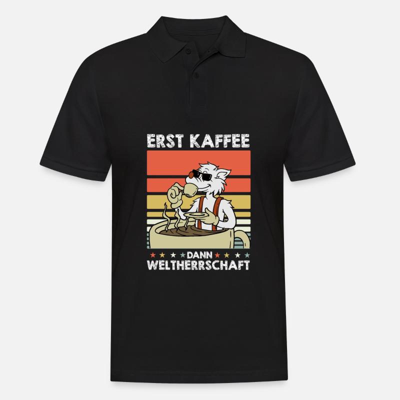 Café Wolf - Polo Homme - noir