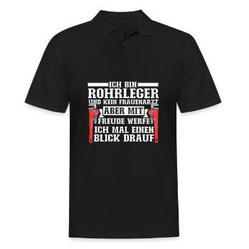 Rohrleitungsbauer Schlüssel - Männer Poloshirt - Schwarz - Vorne - Kai (181cm)