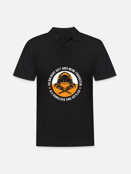 Rohrleitungsbauer Lustig - Männer Poloshirt - Schwarz