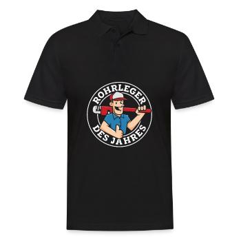 Rohrleitungsbauer Lustig - Männer Poloshirt - Schwarz - Vorne - Kai (181cm)