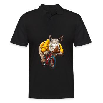 Rhino Rhino Bike - Men's Polo Shirt - black - Front - Kai (181cm)