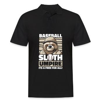 Faultier Witzig Faultier Baseball - Männer Poloshirt - Schwarz - Vorne - Kai (181cm)