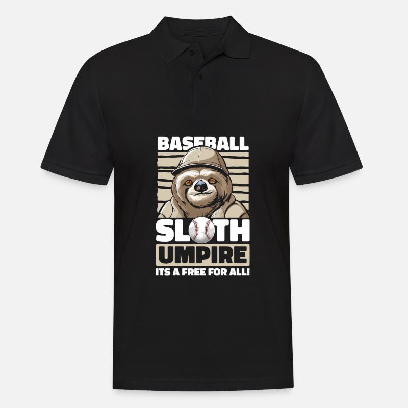 Sloth Funny Sloth Baseball - Polo Homme - noir