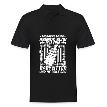 Babysitter Morgens Mde Abends Blau - Männer Poloshirt - Schwarz - Vorne - Kai (181cm)