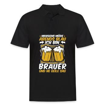 Hobbybrauer Bier Craft Beer - Männer Poloshirt - Schwarz - Vorne - Kai (181cm)