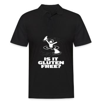 Glutenfrei Fun - Männer Poloshirt - Schwarz - Vorne - Kai (181cm)