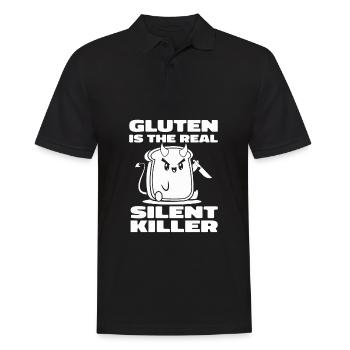 Glutenfrei Witzig - Männer Poloshirt - Schwarz - Vorne - Kai (181cm)