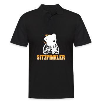 Rollstuhl Rollstuhlfahrer Lustig - Männer Poloshirt - Schwarz - Vorne - Kai (181cm)