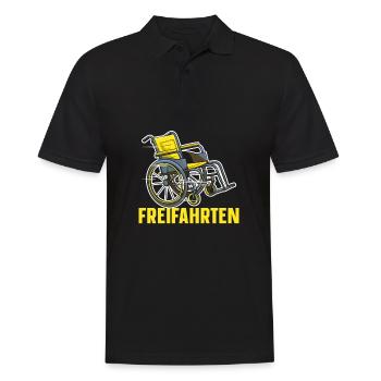 Rollstuhl Rollstuhlfahrer Witzig - Männer Poloshirt - Schwarz - Vorne - Kai (181cm)