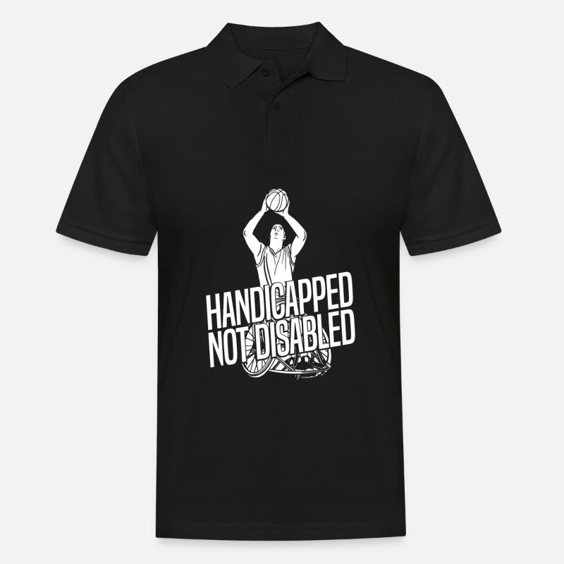 Rollstuhl Rollstuhlfahrer Behindert - Männer Poloshirt - Schwarz