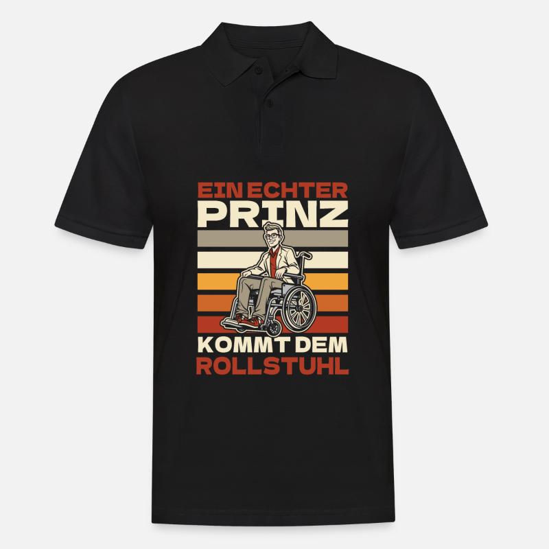 Rollstuhl Rollstuhlfahrer - Männer Poloshirt - Schwarz