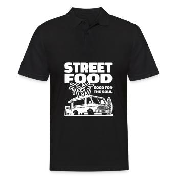 Cuisine de rue drôle - Polo Homme - noir - Devant - Kai (181cm)