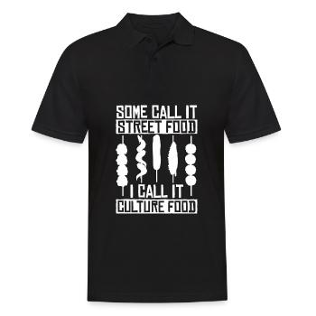 Straßenessen Kultur - Männer Poloshirt - Schwarz - Vorne - Kai (181cm)