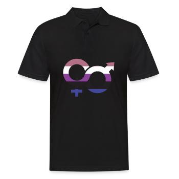 Genderfluide Symbol - Männer Poloshirt - Schwarz - Vorne - Kai (181cm)