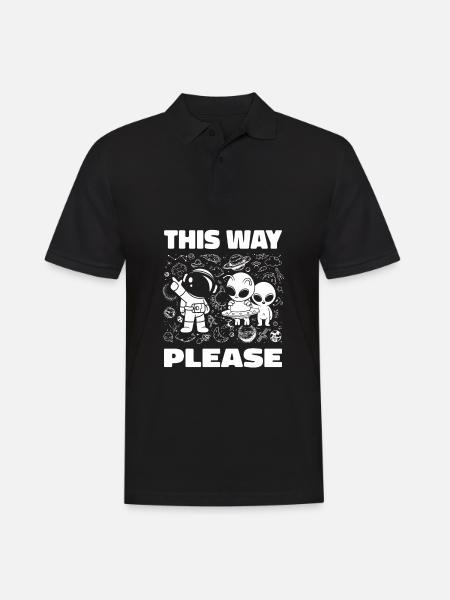 Weltraum Weltall This Way Please - Männer Poloshirt - Schwarz