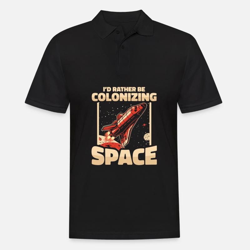 space, space, rocket, space colonization - Men's Polo Shirt - black