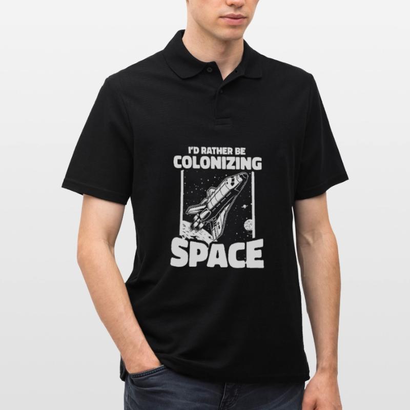space, space, rocket, space colonization Men's Polo Shirt