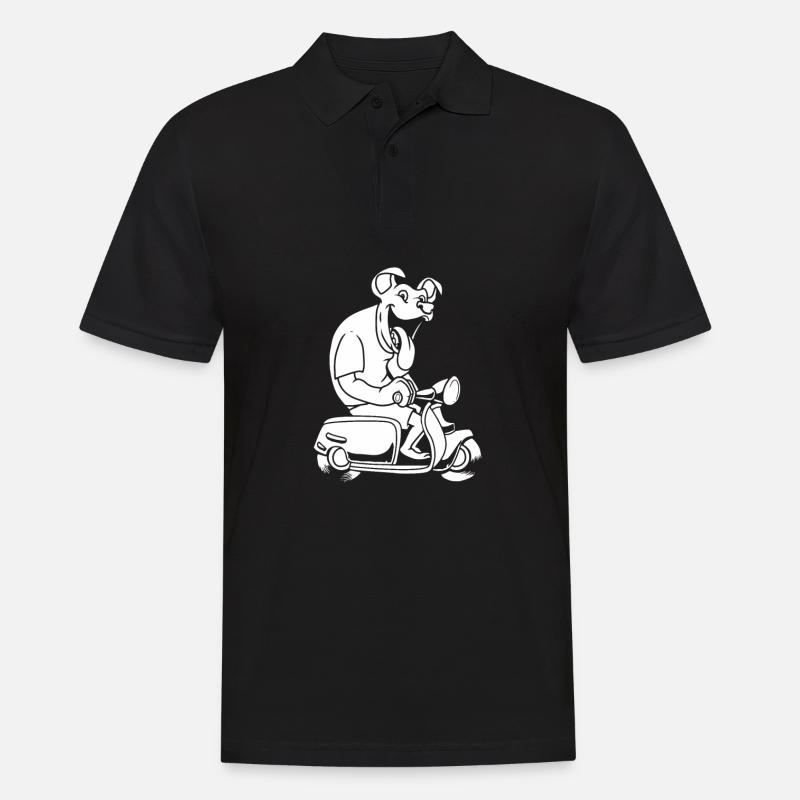 Motorroller Hund - Männer Poloshirt - Schwarz