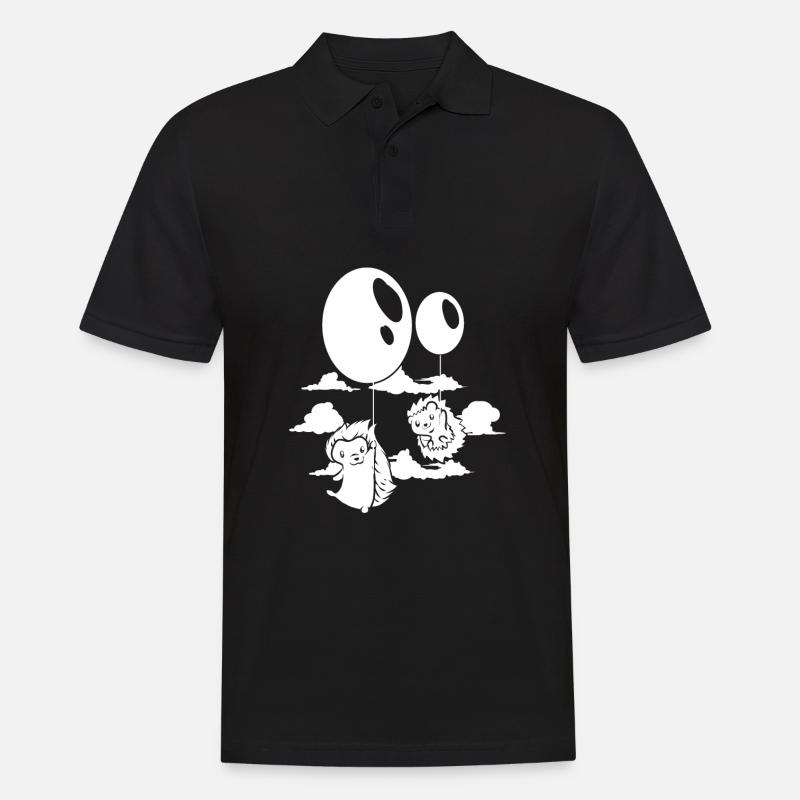 Igel Luftballons - Männer Poloshirt - Schwarz