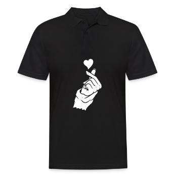 K Pop Kpop Korean Pop Herz - Männer Poloshirt - Schwarz - Vorne - Kai (181cm)