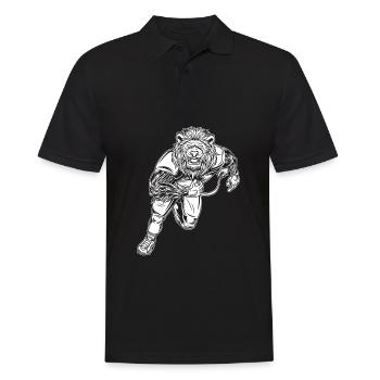 Rugby Löwe - Männer Poloshirt - Schwarz - Vorne - Kai (181cm)