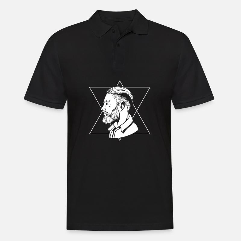 Bart Vollbart - Männer Poloshirt - Schwarz