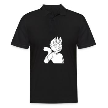Furry Fandom Fursuits Fuchs - Männer Poloshirt - Schwarz - Vorne - Kai (181cm)