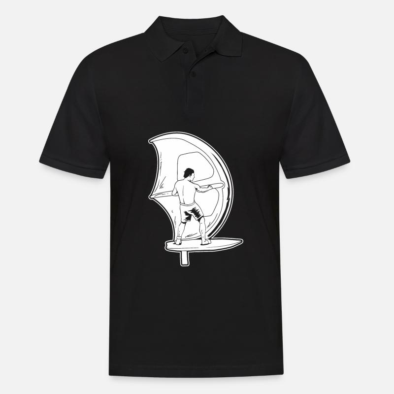 Wing Surf Wing Foil - Männer Poloshirt - Schwarz