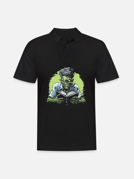 Bookworm Bookworm Zombie - Men's Polo Shirt - black