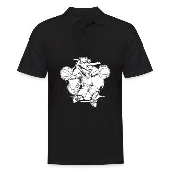 Basketball Basketball Player T Rex - Men's Polo Shirt - black - Front - Kai (181cm)