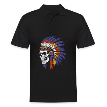 Indigenous Skull and Crossbones - Men's Polo Shirt - black - Front - Kai (181cm)