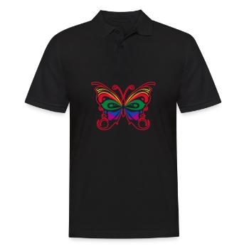Butterfly Rainbow Tribal Butterfly - Men's Polo Shirt - black - Front - Kai (181cm)