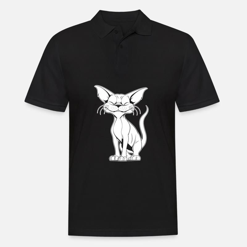 Sphynx Katze Lächeln - Männer Poloshirt - Schwarz