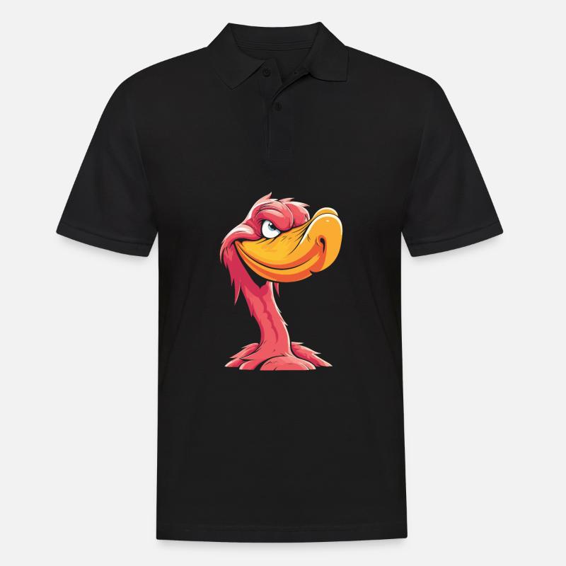 Flamingo Witzig - Männer Poloshirt - Schwarz