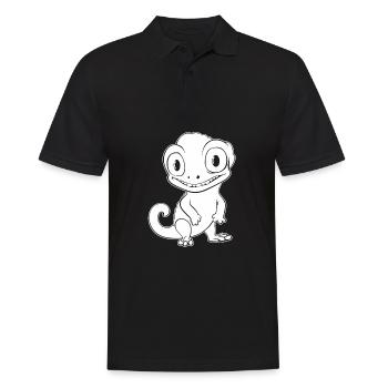 Chameleon Chamäleon Lächeln - Männer Poloshirt - Schwarz - Vorne - Kai (181cm)