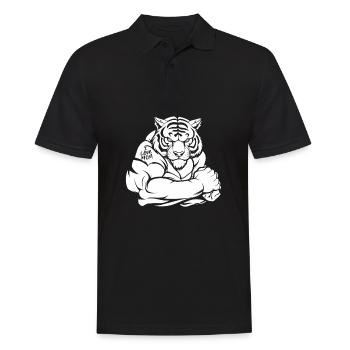Tiger Biceps Tattoo I Love Mom - Men's Polo Shirt - black - Front - Kai (181cm)