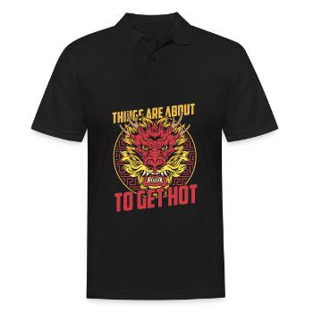Année du Dragon 2024 - Polo Homme - noir - Devant - Kai (181cm)